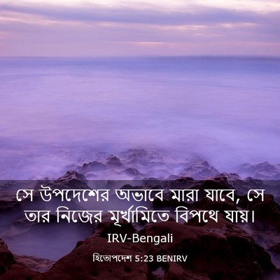 Picture 03 - হিতোপদেশ 5:23 BENIRV - সে উপদেশের অভাবে - Bible Verse Picture