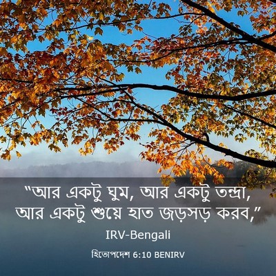 Picture 03 - হিতোপদেশ 6:10 BENIRV - “আর একটু ঘুম, আর - Bible Verse Picture