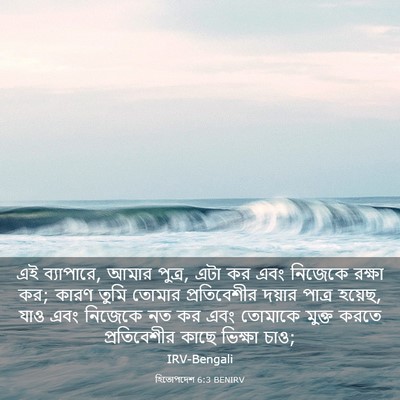 Picture 03 - হিতোপদেশ 6:3 BENIRV - এই ব্যাপারে, আমার - Bible Verse Picture