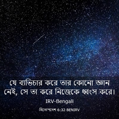 Picture 03 - হিতোপদেশ 6:32 BENIRV - যে ব্যভিচার করে - Bible Verse Picture