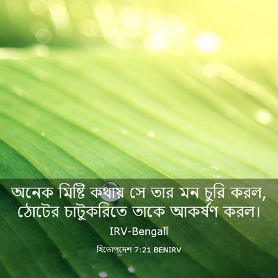 Picture 03 - হিতোপদেশ 7:21 BENIRV - অনেক মিষ্টি কথায় - Bible Verse Picture