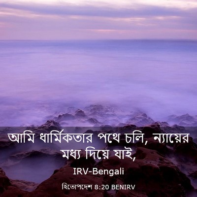 Picture 03 - হিতোপদেশ 8:20 BENIRV - আমি ধার্মিকতার - Bible Verse Picture