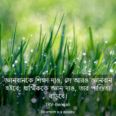 Picture 03 - হিতোপদেশ 9:9 BENIRV - জ্ঞানবানকে শিক্ষা - Bible Verse Picture