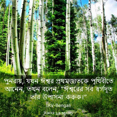 Picture 03 - হিব্রুদের 1:6 BENIRV - পুনরায়, যখন ঈশ্বর - Bible Verse Picture