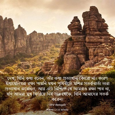 Picture 03 - হিব্রুদের 12:25 BENIRV - দেখ, যিনি কথা বলেন, - Bible Verse Picture