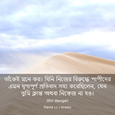 Picture 03 - হিব্রুদের 12:3 BENIRV - তাঁকেই মনে কর। - Bible Verse Picture