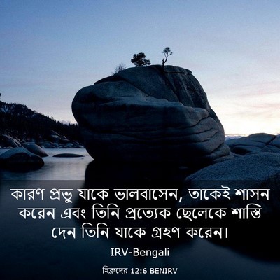 Picture 03 - হিব্রুদের 12:6 BENIRV - কারণ প্রভু যাকে - Bible Verse Picture