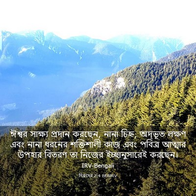 Picture 03 - হিব্রুদের 2:4 BENIRV - ঈশ্বর সাক্ষ্য - Bible Verse Picture