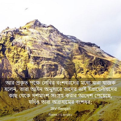 Picture 03 - হিব্রুদের 7:5 BENIRV - আর প্রকৃত পক্ষে - Bible Verse Picture
