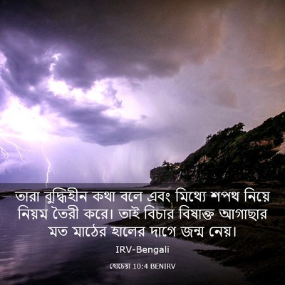 Picture 03 - হোচেয়া 10:4 BENIRV - তারা বুদ্ধিহীন - Bible Verse Picture