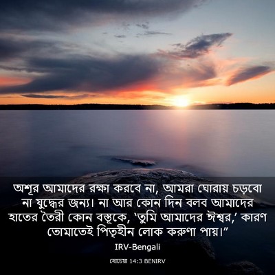 Picture 03 - হোচেয়া 14:3 BENIRV - অশূর আমাদের রক্ষা - Bible Verse Picture