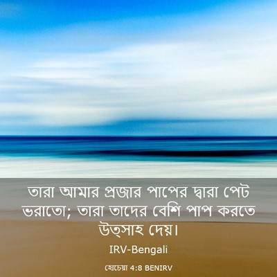 Picture 03 - হোচেয়া 4:8 BENIRV - তারা আমার প্রজার - Bible Verse Picture