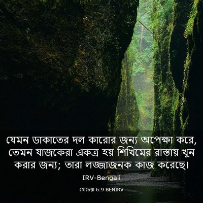 Picture 03 - হোচেয়া 6:9 BENIRV - যেমন ডাকাতের দল - Bible Verse Picture