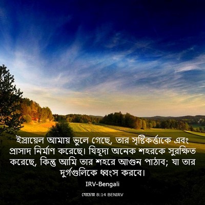 Picture 03 - হোচেয়া 8:14 BENIRV - ইস্রায়েল আমায় - Bible Verse Picture