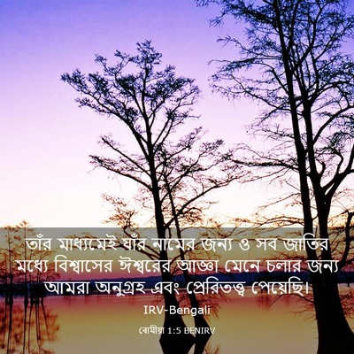 Picture 03 - ৰোমীয়া 1:5 BENIRV - তাঁর মাধ্যমেই - Bible Verse Picture