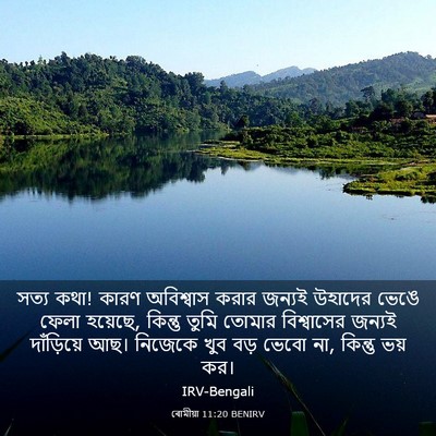Picture 03 - ৰোমীয়া 11:20 BENIRV - সত্য কথা! কারণ - Bible Verse Picture