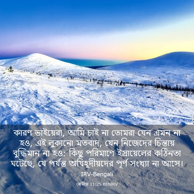 Picture 03 - ৰোমীয়া 11:25 BENIRV - কারণ ভাইয়েরা, আমি - Bible Verse Picture