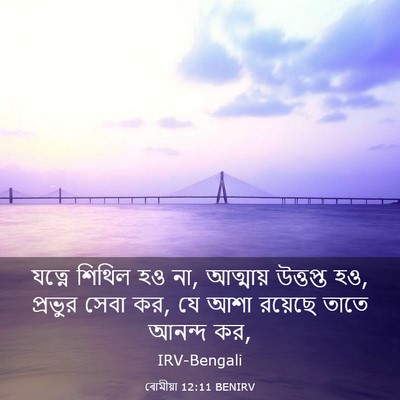 Picture 03 - ৰোমীয়া 12:11 BENIRV - যত্নে শিথিল হও না, - Bible Verse Picture