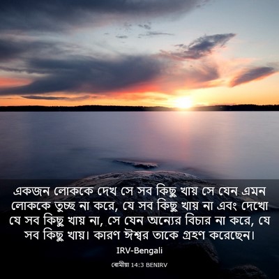 Picture 03 - ৰোমীয়া 14:3 BENIRV - একজন লোককে দেখ সে - Bible Verse Picture