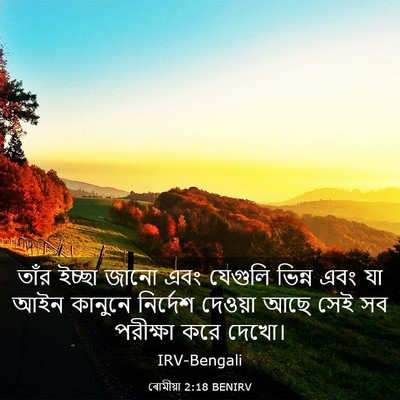 Picture 03 - ৰোমীয়া 2:18 BENIRV - তাঁর ইচ্ছা জানো - Bible Verse Picture