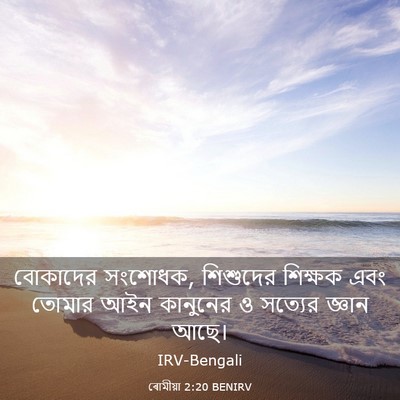 Picture 03 - ৰোমীয়া 2:20 BENIRV - বোকাদের সংশোধক, - Bible Verse Picture