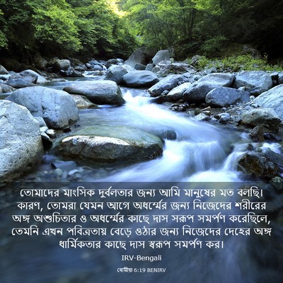Picture 03 - ৰোমীয়া 6:19 BENIRV - তোমাদের মাংসিক - Bible Verse Picture