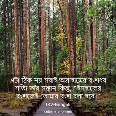 Picture 03 - ৰোমীয়া 9:7 BENIRV - এটা ঠিক নয় সবাই - Bible Verse Picture