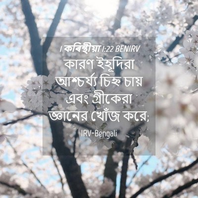 Picture 04 - 1 কৰিন্থীয়া 1:22 BENIRV - কারণ ইহূদিরা - Bible Verse Picture