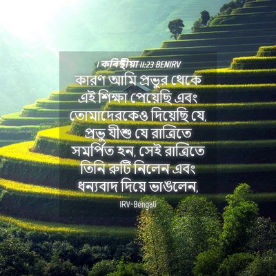 Picture 04 - 1 কৰিন্থীয়া 11:23 BENIRV - কারণ আমি প্রভুর - Bible Verse Picture