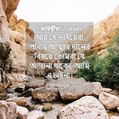 Picture 04 - 1 কৰিন্থীয়া 12:1 BENIRV - আর হে ভাইয়েরা, - Bible Verse Picture