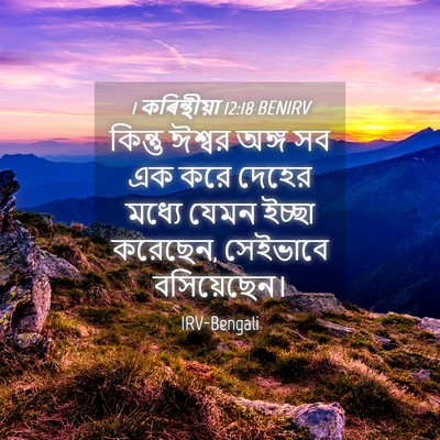 Picture 04 - 1 কৰিন্থীয়া 12:18 BENIRV - কিন্তু ঈশ্বর অঙ্গ - Bible Verse Picture