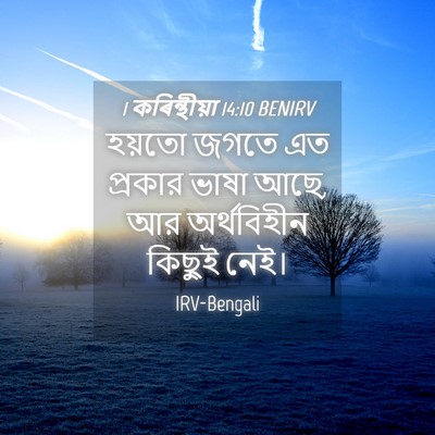 Picture 04 - 1 কৰিন্থীয়া 14:10 BENIRV - হয়তো জগতে এত - Bible Verse Picture