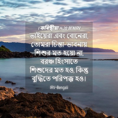 Picture 04 - 1 কৰিন্থীয়া 14:20 BENIRV - ভাইয়েরা এবং - Bible Verse Picture