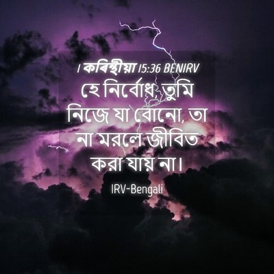 Picture 04 - 1 কৰিন্থীয়া 15:36 BENIRV - হে নির্বোধ, তুমি - Bible Verse Picture