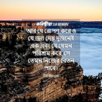 Picture 04 - 1 কৰিন্থীয়া 3:8 BENIRV - আর যে রোপণ করে ও যে - Bible Verse Picture