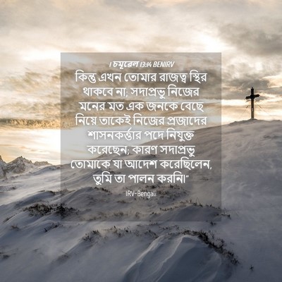 Picture 04 - 1 চমূৱেল 13:14 BENIRV - কিন্তু এখন তোমার - Bible Verse Picture