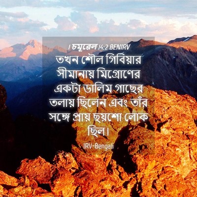 Picture 04 - 1 চমূৱেল 14:2 BENIRV - তখন শৌল গিবিয়ার - Bible Verse Picture