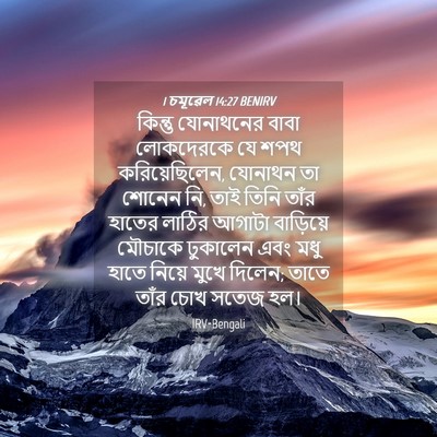 Picture 04 - 1 চমূৱেল 14:27 BENIRV - কিন্তু যোনাথনের - Bible Verse Picture