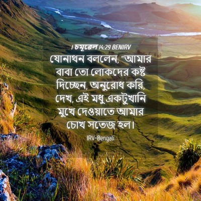 Picture 04 - 1 চমূৱেল 14:29 BENIRV - যোনাথন বললেন, - Bible Verse Picture
