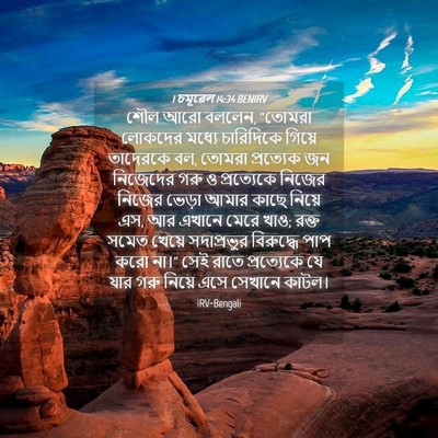 Picture 04 - 1 চমূৱেল 14:34 BENIRV - শৌল আরো বললেন, - Bible Verse Picture