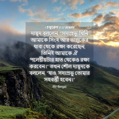 Picture 04 - 1 চমূৱেল 17:37 BENIRV - দায়ূদ বললেন, - Bible Verse Picture