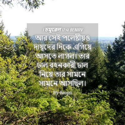 Picture 04 - 1 চমূৱেল 17:41 BENIRV - আর সেই পলেষ্টীয়ও - Bible Verse Picture