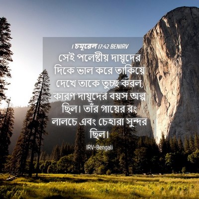Picture 04 - 1 চমূৱেল 17:42 BENIRV - সেই পলেষ্টীয় - Bible Verse Picture
