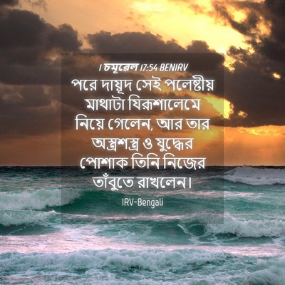 Picture 04 - 1 চমূৱেল 17:54 BENIRV - পরে দায়ূদ সেই - Bible Verse Picture
