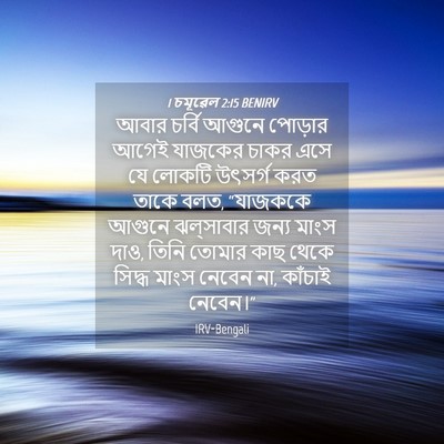 Picture 04 - 1 চমূৱেল 2:15 BENIRV - আবার চর্বি আগুনে - Bible Verse Picture