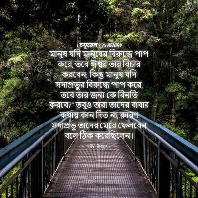 Picture 04 - 1 চমূৱেল 2:25 BENIRV - মানুষ যদি মানুষের - Bible Verse Picture
