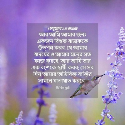 Picture 04 - 1 চমূৱেল 2:35 BENIRV - আর আমি আমার জন্য - Bible Verse Picture