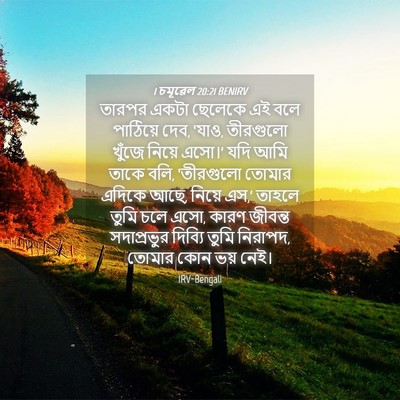 Picture 04 - 1 চমূৱেল 20:21 BENIRV - তারপর একটা ছেলেকে - Bible Verse Picture