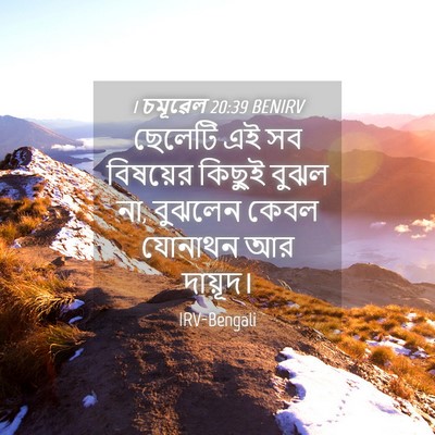 Picture 04 - 1 চমূৱেল 20:39 BENIRV - ছেলেটি এই সব - Bible Verse Picture