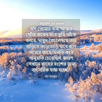 Picture 04 - 1 চমূৱেল 20:6 BENIRV - যদি তোমার বাবা - Bible Verse Picture